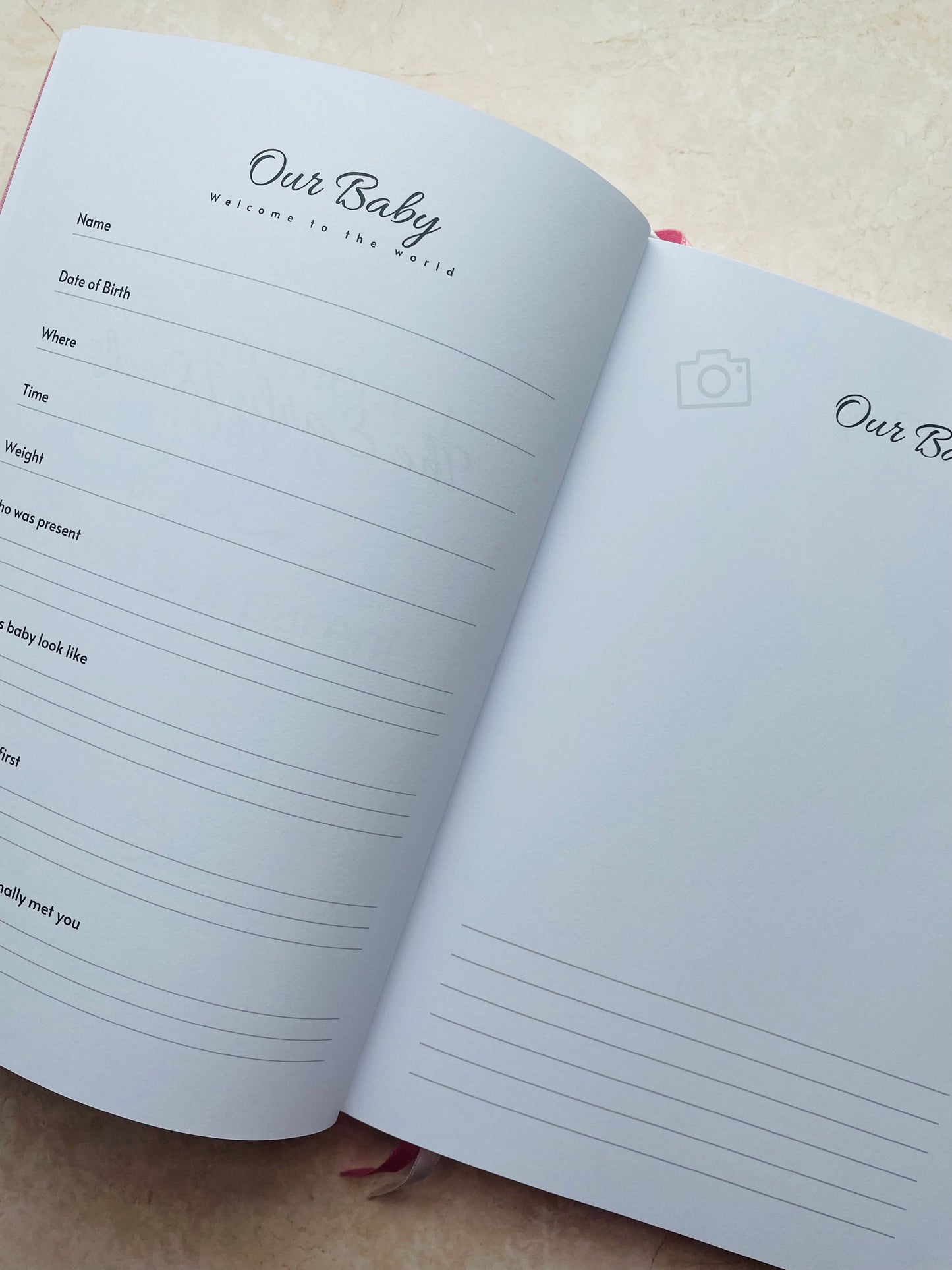 Our Baby Journal - Memory Book - Cherry Blossom Pink